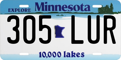 MN license plate 305LUR