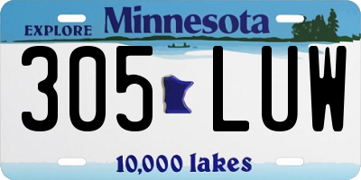 MN license plate 305LUW