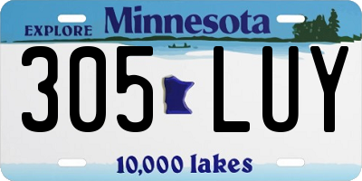 MN license plate 305LUY