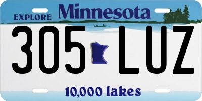 MN license plate 305LUZ