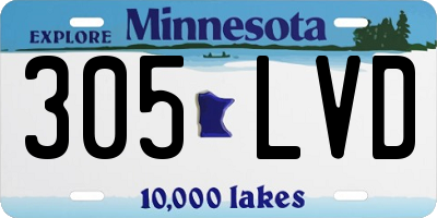 MN license plate 305LVD
