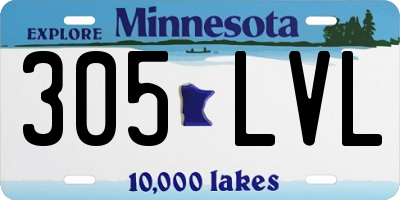 MN license plate 305LVL