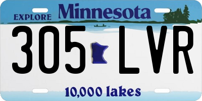 MN license plate 305LVR