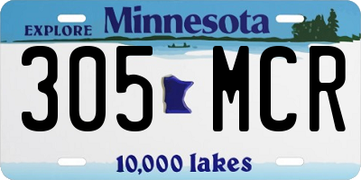 MN license plate 305MCR