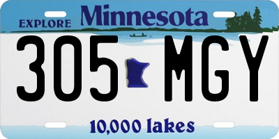 MN license plate 305MGY