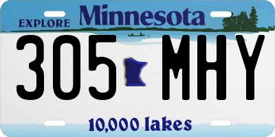 MN license plate 305MHY