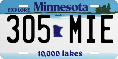 MN license plate 305MIE
