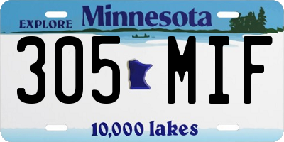 MN license plate 305MIF