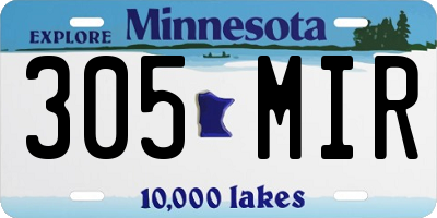 MN license plate 305MIR