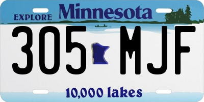 MN license plate 305MJF