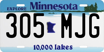 MN license plate 305MJG