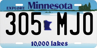 MN license plate 305MJO