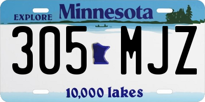 MN license plate 305MJZ