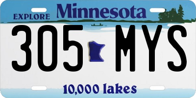 MN license plate 305MYS