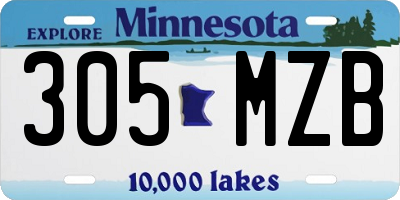 MN license plate 305MZB