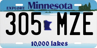 MN license plate 305MZE