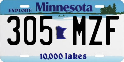 MN license plate 305MZF