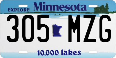 MN license plate 305MZG