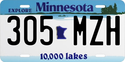 MN license plate 305MZH