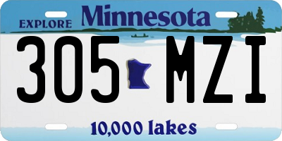 MN license plate 305MZI