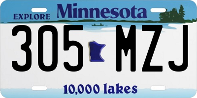 MN license plate 305MZJ