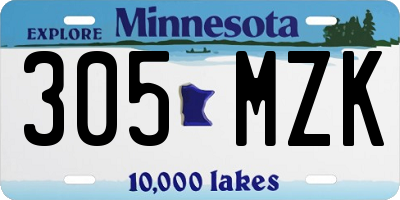 MN license plate 305MZK