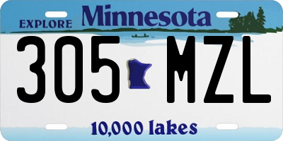 MN license plate 305MZL