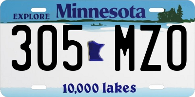 MN license plate 305MZO
