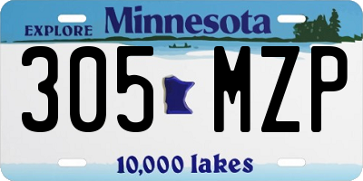 MN license plate 305MZP