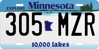 MN license plate 305MZR