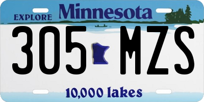 MN license plate 305MZS