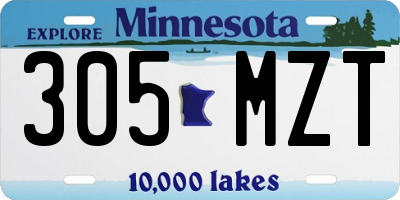 MN license plate 305MZT
