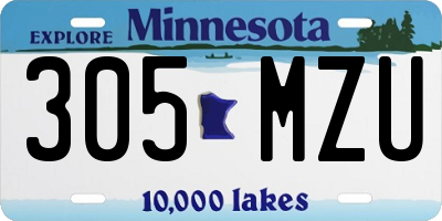 MN license plate 305MZU