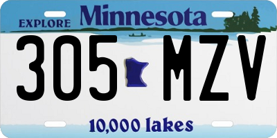 MN license plate 305MZV
