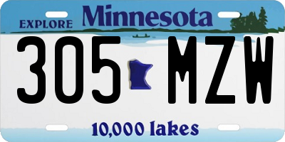 MN license plate 305MZW