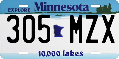 MN license plate 305MZX