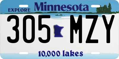 MN license plate 305MZY