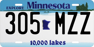 MN license plate 305MZZ
