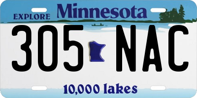 MN license plate 305NAC