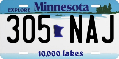 MN license plate 305NAJ