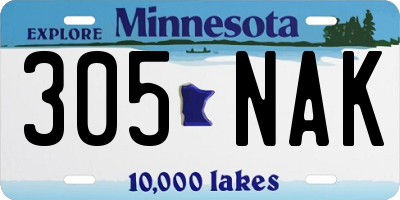 MN license plate 305NAK
