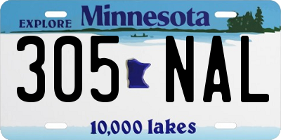 MN license plate 305NAL