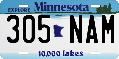 MN license plate 305NAM