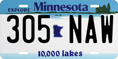 MN license plate 305NAW