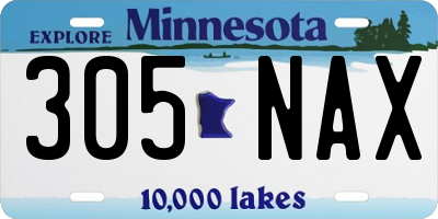 MN license plate 305NAX