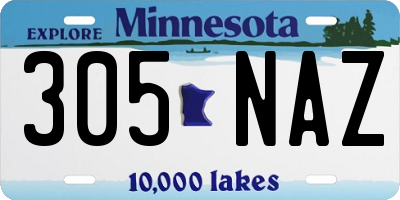 MN license plate 305NAZ
