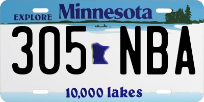 MN license plate 305NBA