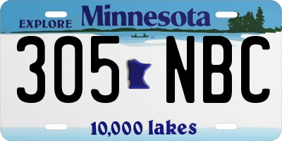 MN license plate 305NBC