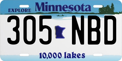 MN license plate 305NBD