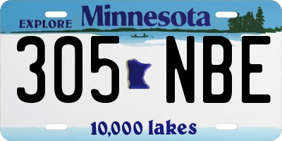 MN license plate 305NBE